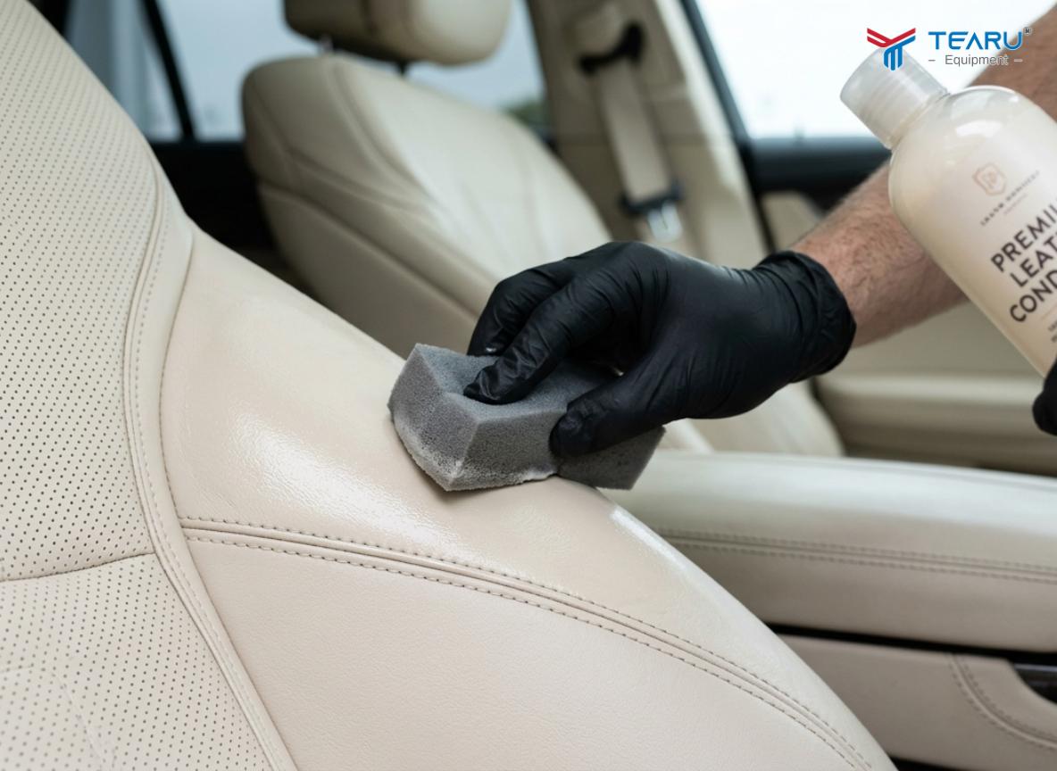 Đánh xi trên bề mặt da nội thất giúp tăng thẩm mỹ và giá trị xe