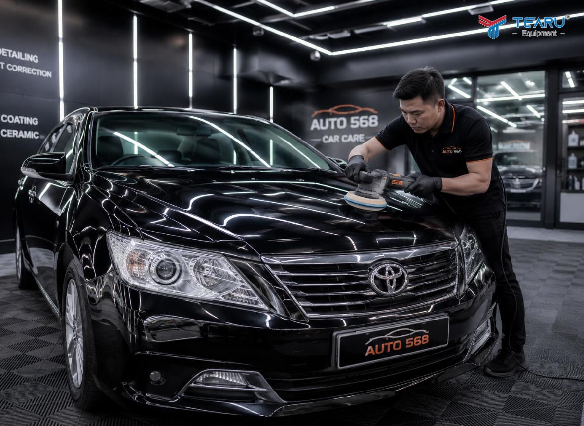 Xe được chăm sóc chuyên nghiệp trước khi giao đến khách hàng