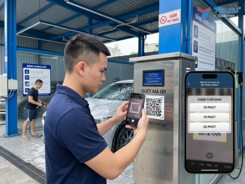 Hệ Thống Rửa Xe Tự Phục Vụ Thanh Toán QR Code Có Gì Đặc Biệt?