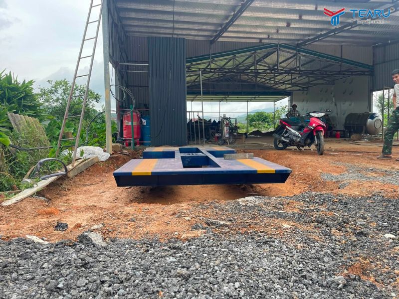 Công Trình Tiệm Rửa Xe Có Cầu Nâng 1 Trụ Tại Hà Tĩnh Do Tearu Thi Công