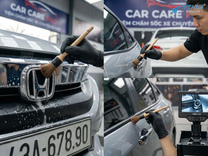 Thứ Tự Rửa Các Bộ Phận Ô Tô Như Thế Nào Là Đúng Kỹ Thuật? 3 Làm sạch logo và các chi tiết nhỏ trên xe