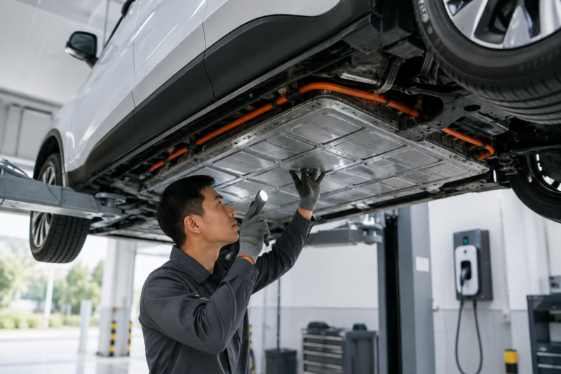 Pin xe điện nằm ở đâu trên ô tô điện? Vị trí, cấu tạo và lưu ý khi sử dụng 3 Kiểm tra bộ pin & gầm xe