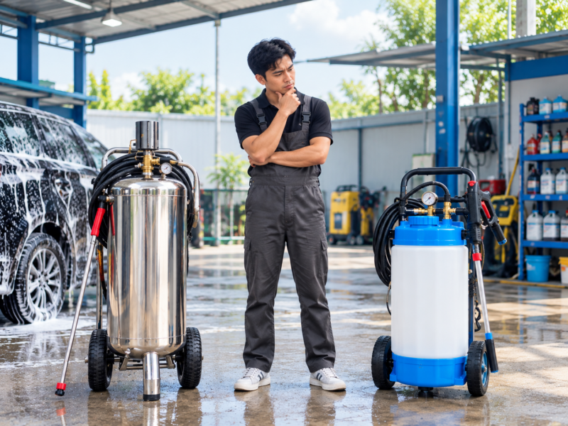 Bình bọt tuyết 30L loại nào tốt cho tiệm rửa xe?